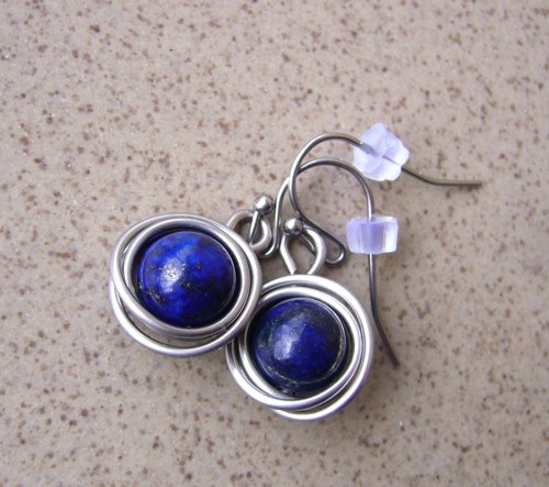 NÁUŠNICE s Lapis lazuli/chir.ocel — foto 4