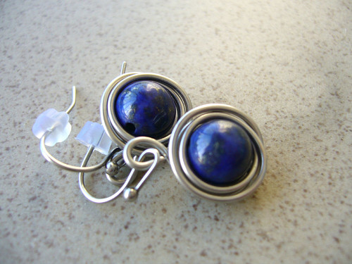 NÁUŠNICE s Lapis lazuli/chir.ocel — foto 5
