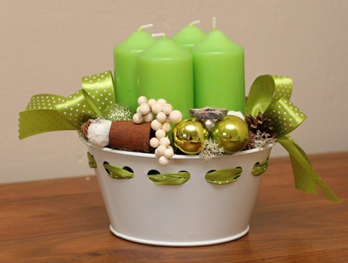 Limetkový adventní svícen — foto 2