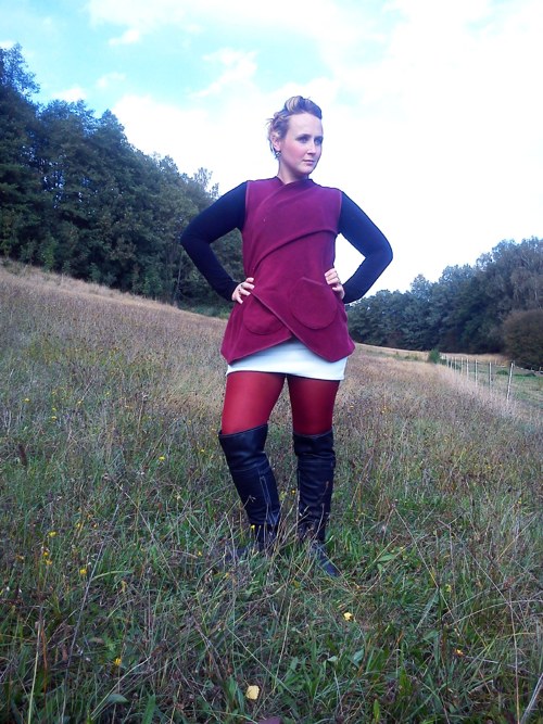Fleesová vestička_bordo — foto 4