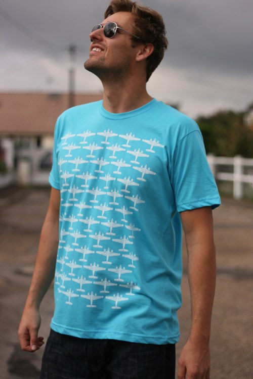 Screaming cloud turquoise / letecké tričko — foto 3