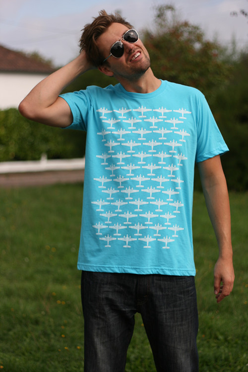 Screaming cloud turquoise / letecké tričko — foto 2