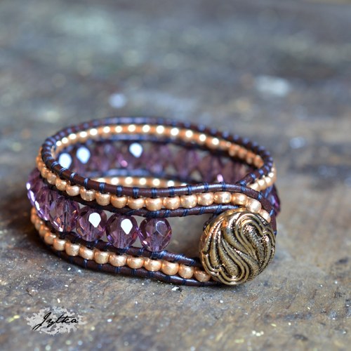 Wrap náramek - fialovozlatý — foto 3