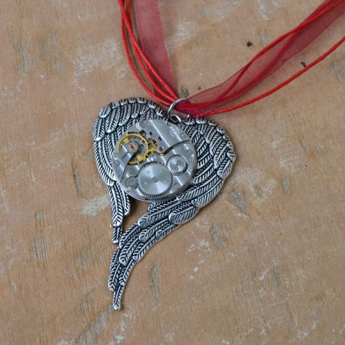 Steampunkový Náhrdelník - Srdce — foto 2