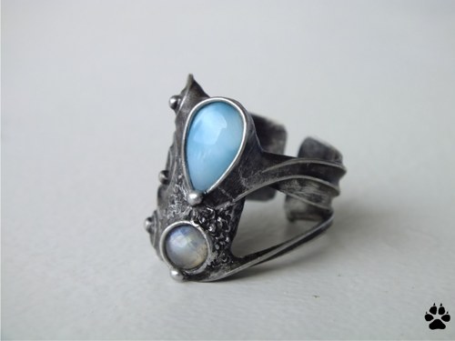 Blue exclamation - larimar, měsíční kámen — foto 3