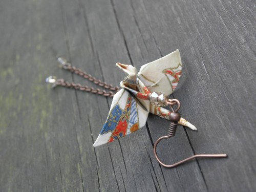 Nežný letec - origami náušnice — foto 3