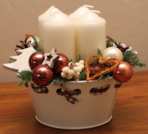 Hnědý adventní svícen — foto 4
