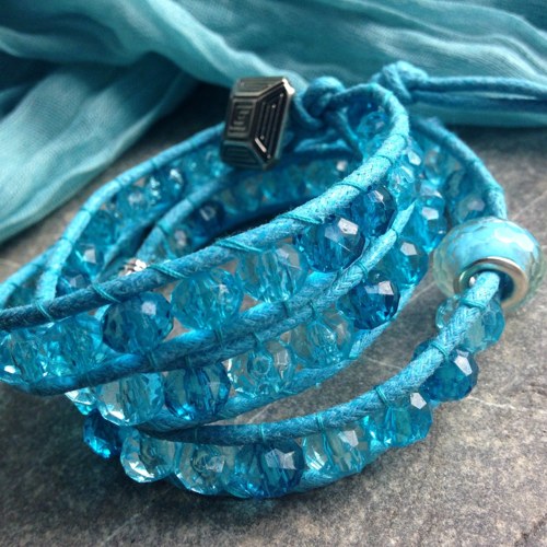 Wrap náramek blankytný — foto 3