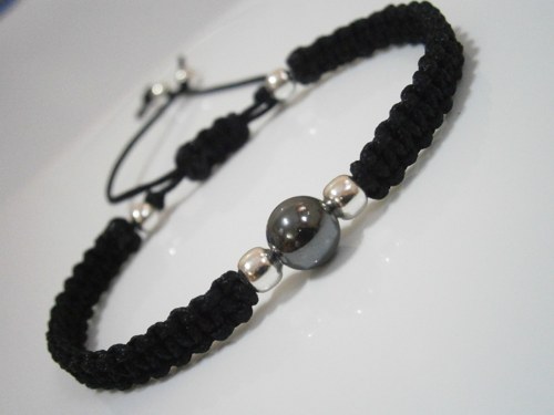 Černý náramek s Hematitem - Unisex — foto 2