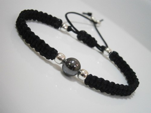 Černý náramek s Hematitem - Unisex — foto 3