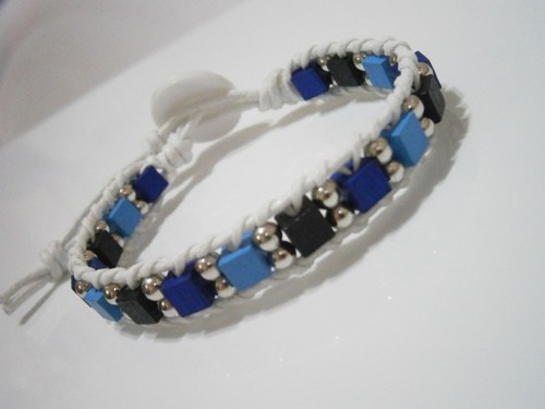 Modro-bílý náramek (Wrap Bracelet) — foto 2