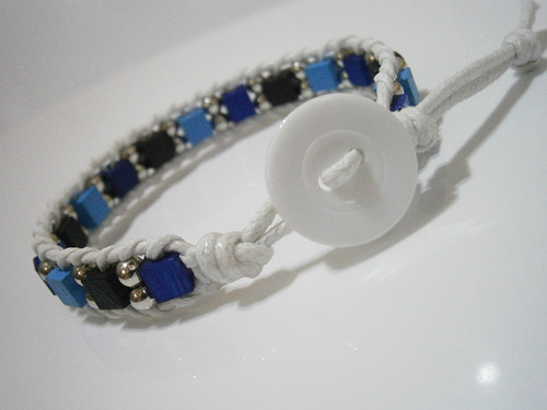 Modro-bílý náramek (Wrap Bracelet) — foto 4
