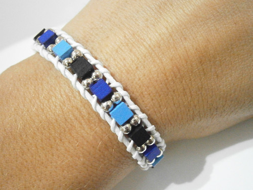 Modro-bílý náramek (Wrap Bracelet) — foto 6