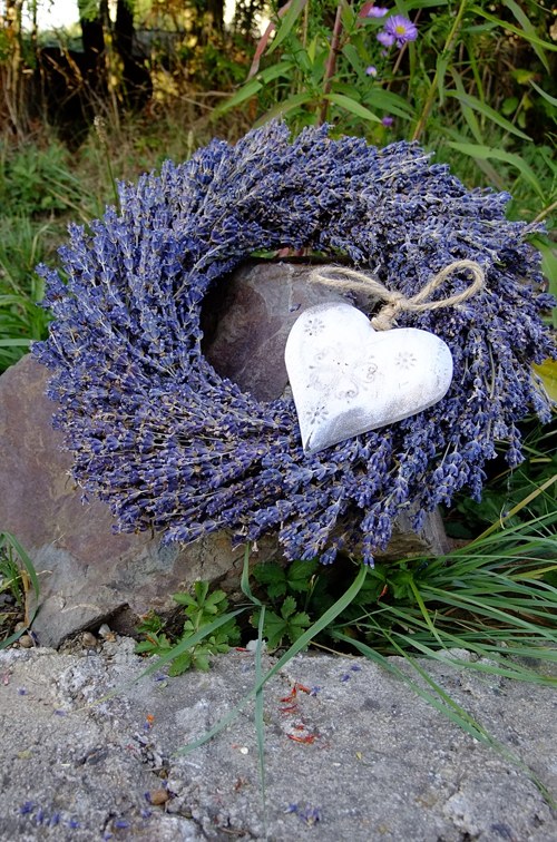 Levandulový věnec - Wood heart — foto 2