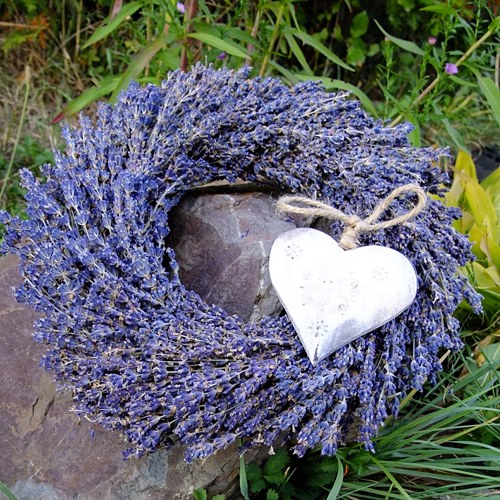 Levandulový věnec - Wood heart — foto 3