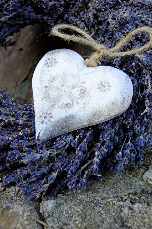 Levandulový věnec - Wood heart — foto 4