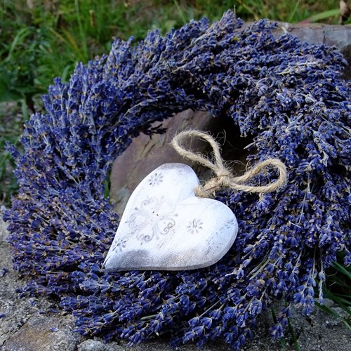 Levandulový věnec - Wood heart — foto 5