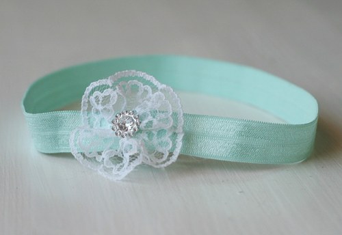Čelenka pro newborn - mentolová — foto 2
