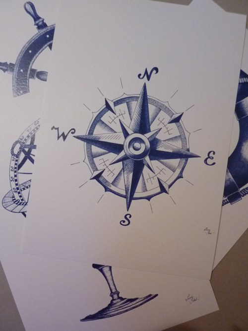 Kompas - autorská ilustrace A4 — foto 2