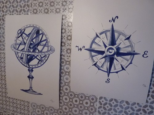 Plakát - Kompas - autorská ilustrace A3 — foto 2