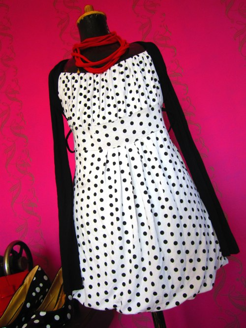 Šatečky-tunika black&white dots — foto 4