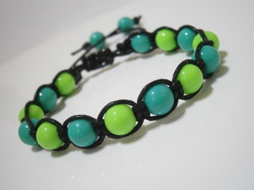 "Neonek" - dětský náramek (macramé/shamballa) — foto 2