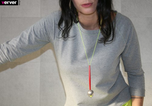 Náhrdelník neon+červená — foto 3