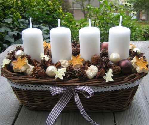 Podlouhlý adventní košík — foto 2