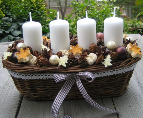 Podlouhlý adventní košík — foto 3
