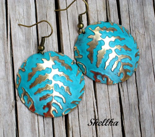 Náušnice ,,TURQUOISE FERNS,, — foto 2