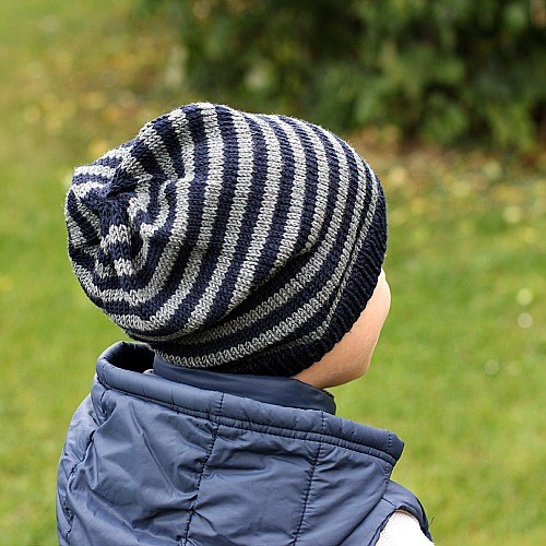 Hučka "prúžkatá" tmavě modrá - šedá — foto 2