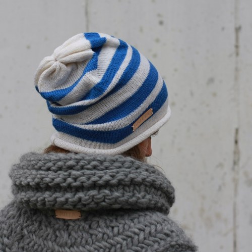 Hutschka modro-bílá 100% MERINO — foto 3