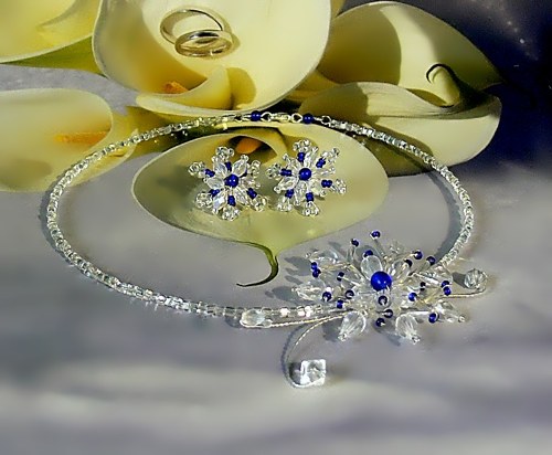 Sada šperků Vločky s modrými akcenty — foto 2