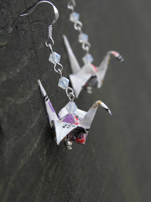 Sněhová bouře - origami náušnice — foto 4