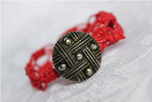 Motýlí.. Náramek macramé/shamballa — foto 2