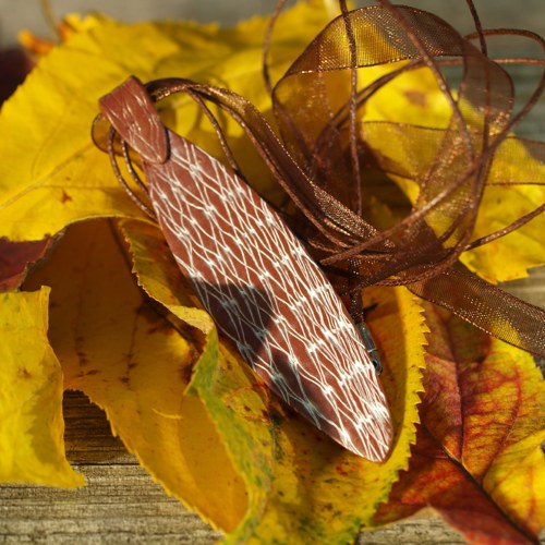 Náhrdelník - Hnědobílý síťovaný — foto 3