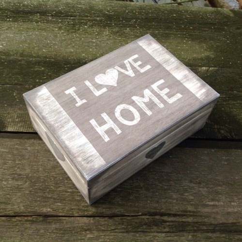 Krabička I love home - šedá — foto 3