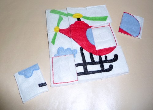 Textilné puzzle vrtulník — foto 3