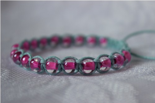 F(l)érová.. Náramek macramé/shamballa — foto 4