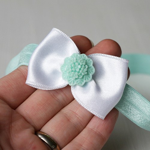 Čelenka pro newborn - mentolová — foto 3