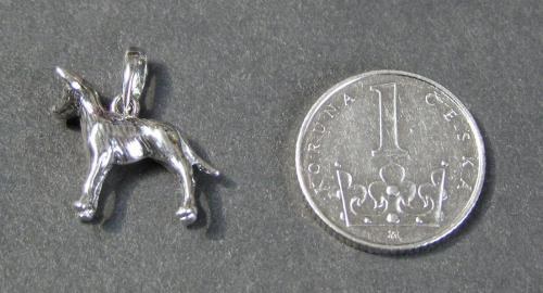 Miniatura psa - stříbrný přívěsek — foto 2