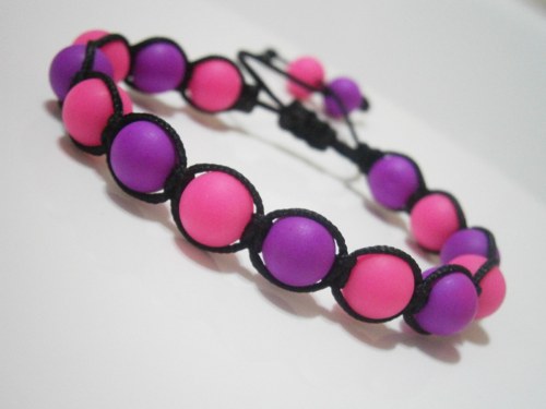 Neonový náramek (macramé/shamballa) — foto 3