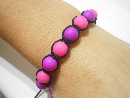 Neonový náramek (macramé/shamballa) — foto 5