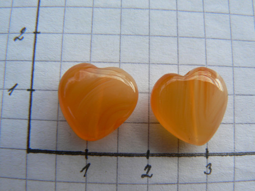 Karneol srdíčko vrtané 12mm sada 2ks — foto 2