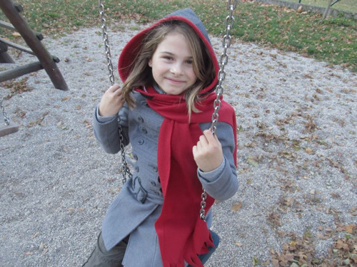 Šála s kapucí DÍVČÍ - SKLADEM — foto 4