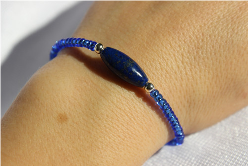 Náramek s minerálem- Lapis lazuli. — foto 4
