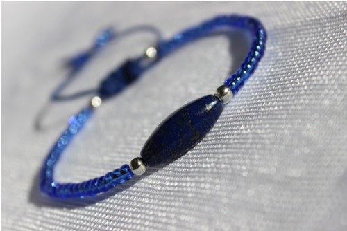 Náramek s minerálem- Lapis lazuli. — foto 6