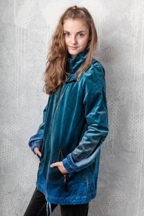 Sametová parka DO227 - vel. M *SLEVA* — foto 3