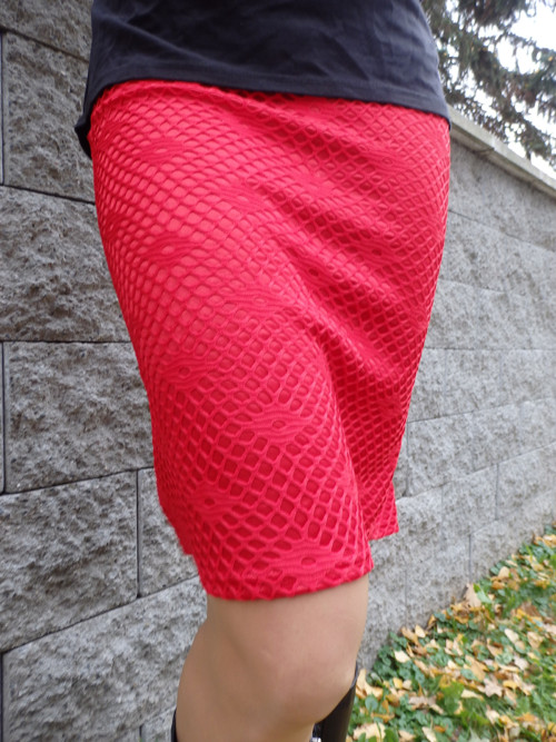 Červená sukně Elegant — foto 2