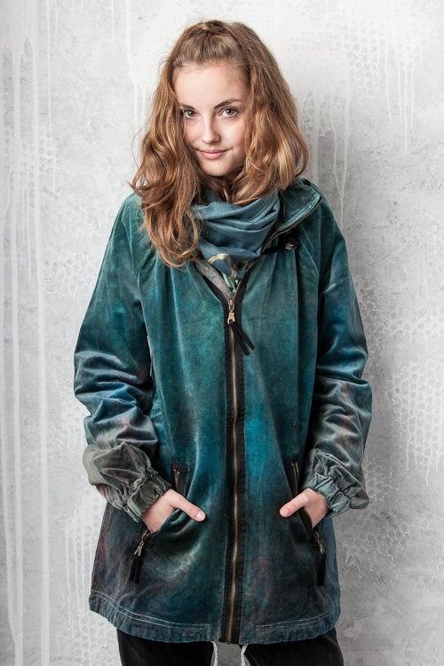 Sametová parka DO238 - vel. M *SLEVA* — foto 4